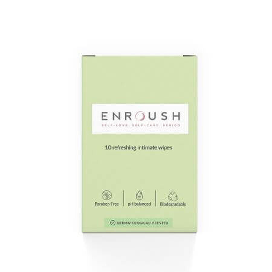 Biodegradable intimate napkins, 10 pieces, Enroush