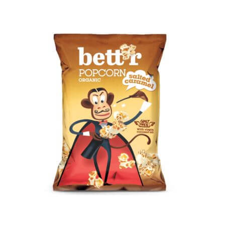 Glutenvrije gezouten karamel popcorn, 60 g, Bettr