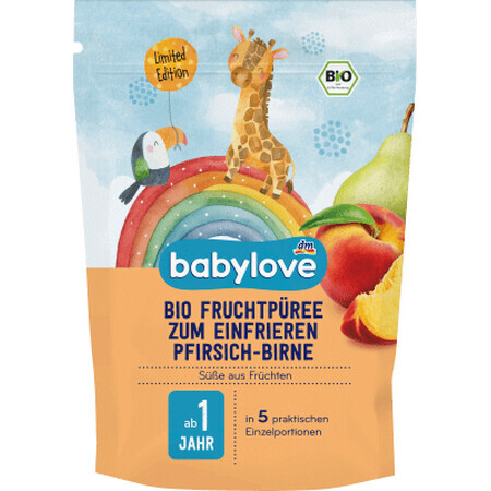 Babylove Fruchtpüree mit Pfirsichen und Birnen 1 Jahr +, 225 g