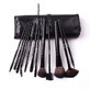 Set mit 12 Pinseln, Makeup, Schwarz, Aufbewahrungstasche