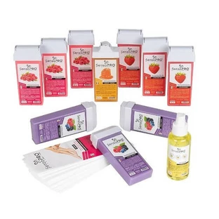 Haarentfernungsset Waxing-Zubehör, SensoPro, 10 Waxing-Tanks, Haarentfernungsöl, Haarentfernungsstreifen