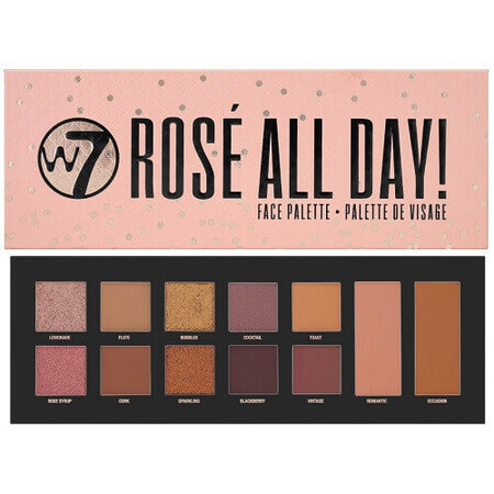 Rose All Day Face Palette, W7, Rose All Day Face Palette, 12 Farben