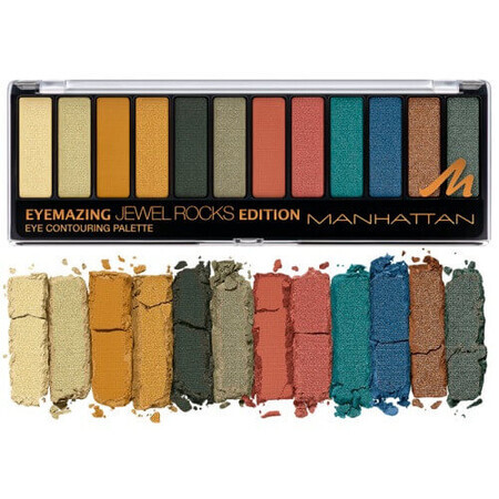 Paleta farduri de ochi, Manhattan, Eyemazing Palette, 12 culori, 007 Jewel Rocks Edition