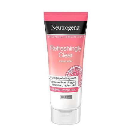 Crema hidratanta pentru ten cu imperfectiuni, Neutrogena, Refreshingly Clear Moisturizer, Oil Free, Grapefruit, 50 ml