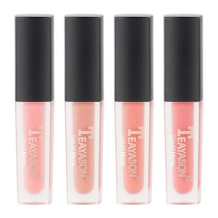 4er-Set Flüssig-Lippenstifte Matte, Teayason, Matte, Baby Got Peach