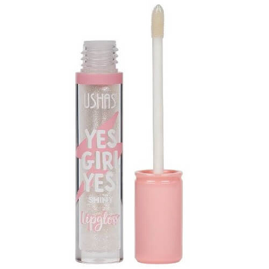 Luciu de buze stralucitor, Ushas, Yes Girl Yes, Shiny Lipgloss, Transparent, 01