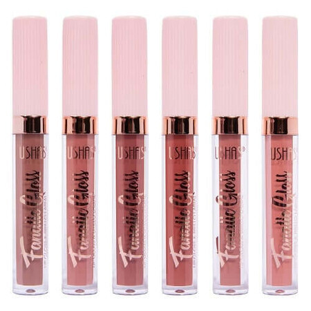 6er-Set Lipgloss, Ushas, Fanatic Gloss, Natural