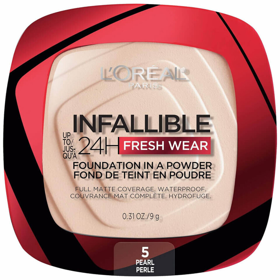 Gesichtspuder, Loreal, Infallible 24H Fresh Wear, Foundation in einem Puder, 5 Pearl, 9 g