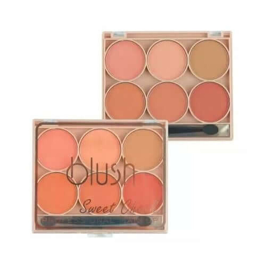 Paleta 6 farduri de obraz, Makeup, Pink Key Blush, Sweet Cheek, 01