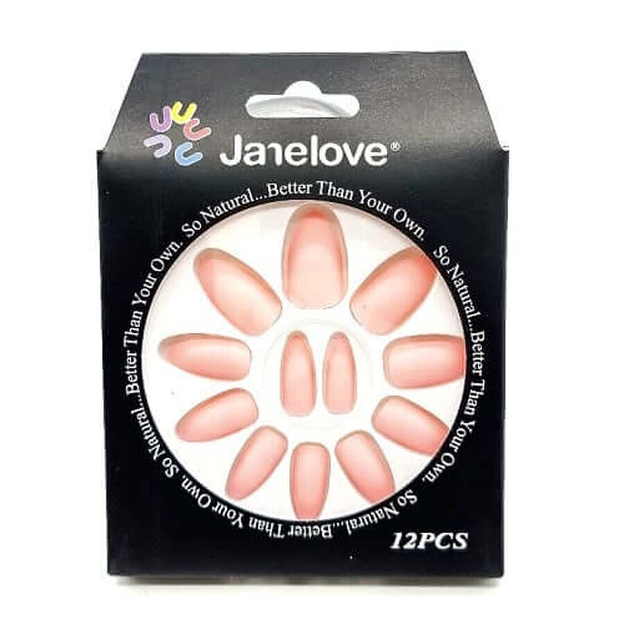 12er Set Janelove Matte Matte Faux Nails, Nude