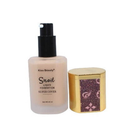 Foundation mit Schneckenextrakt und Deckkraft, Kiss Beauty, Schnecke, Super Cover, 220, 45 ml