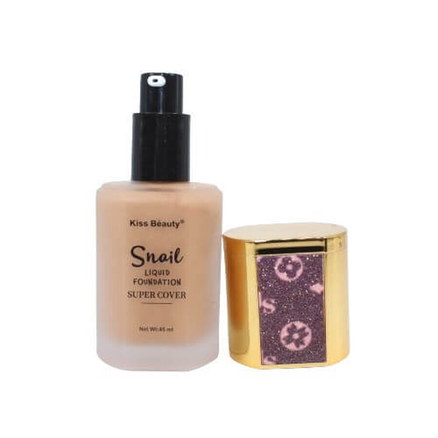 Foundation mit Schneckenextrakt und Deckkraft, Kiss Beauty, Schnecke, Super Cover, 238, 45 ml