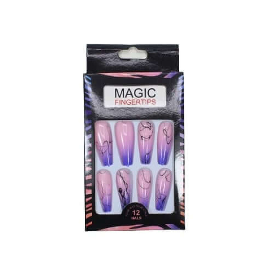 Set mit 12 natürlich aussehenden falschen Fingernägeln, Magic Fingertips, 01