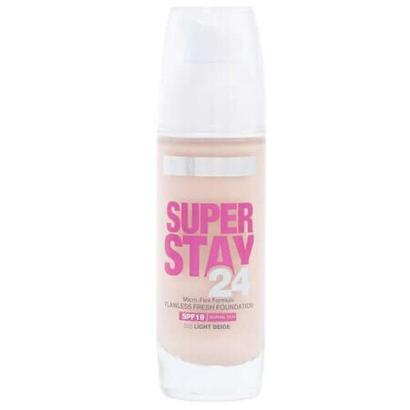 Maybelline Widerstandsfähige Foundation, Superstay 24H, Micro-Flex, SPF19, 005 Light Beige, 30 ml