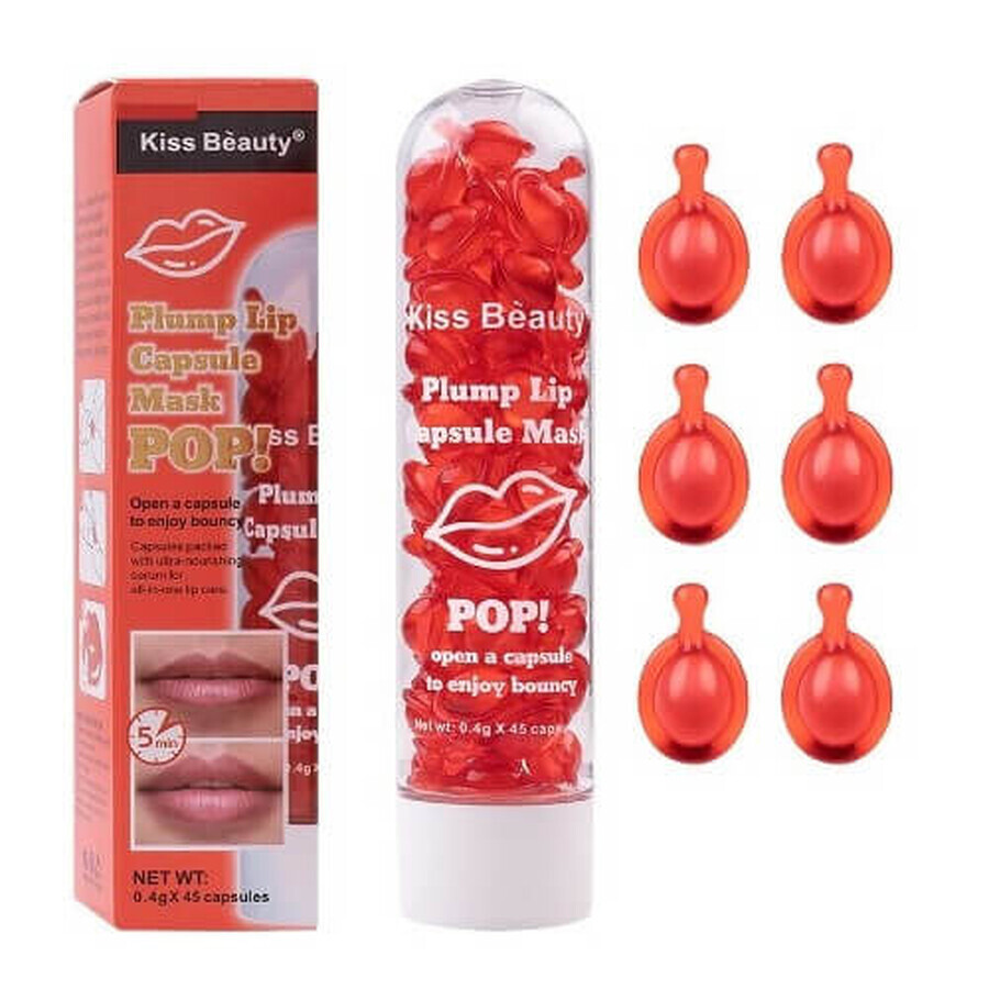 Lip Plump Capsule Set, Kiss Beauty, Plump Lip Capsule Mask Pop, 45 Kapseln