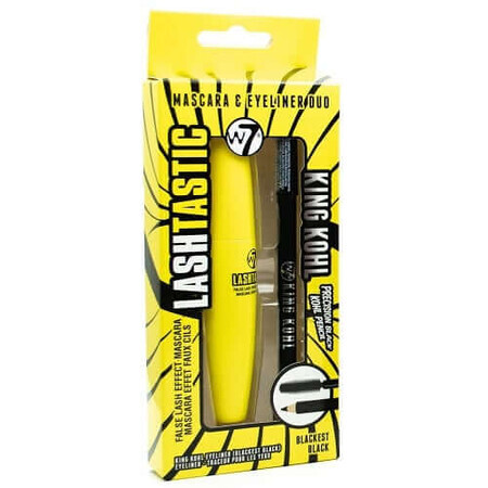 Mascara- und Augenstift-Set, W7, Lashtastic Mascara Eyeliner Duo, Schwarz