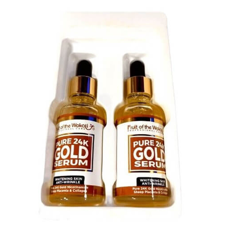 Wokali Anti-Falten-Serum mit 24K Gold und Kollagen, 2 x 50 ml