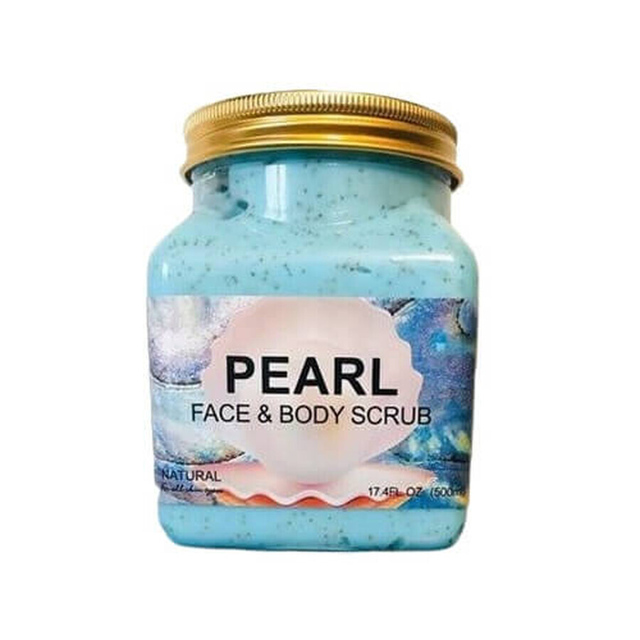 Scrub Natural pentru Fata si Corp, cu Vitamina E si B5, Wokali, Pearl, 350 ml