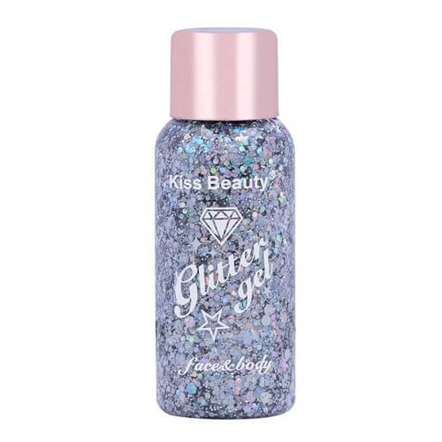 Glitter Gel für Gesicht und Körper, Kiss Beauty, Glitter, 02, 35 g