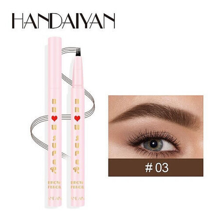 Creion Sprancene, Microblading, Handaiyan, Super Brow, 03 Light Brown, 1.5 ml