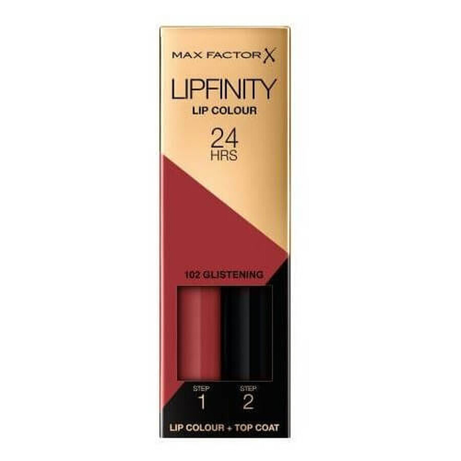 Ruj de buze rezistent la transfer, Max Factor, Lipfinity, 102 Glistening