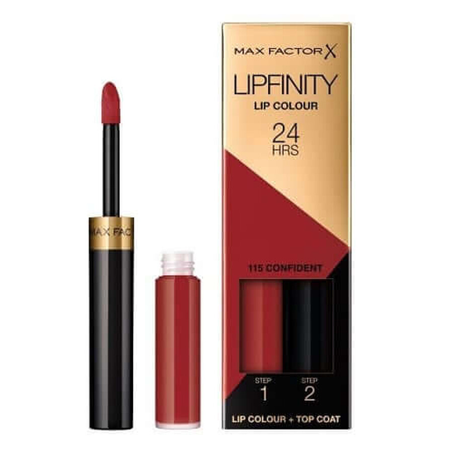 Ruj de buze rezistent la transfer, Max Factor, Lipfinity, 115 Confident