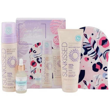 Sunkissed, Pure Glow Collection Tanning Gift Set, mit dunklem Selbstbräunungsschaum