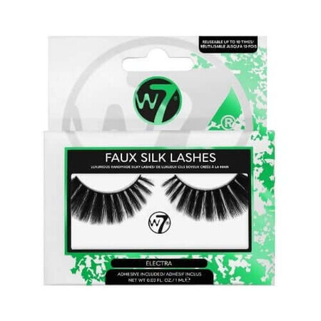 Gene False Reutilizabile, W7, Faux Silk Lashes, Electra, cu Adeziv Inclus