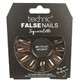 Set mit 24 falschen N&#228;geln, mit Kleber, Technic, Falsche N&#228;gel, Squareletto, Metallic Bronze