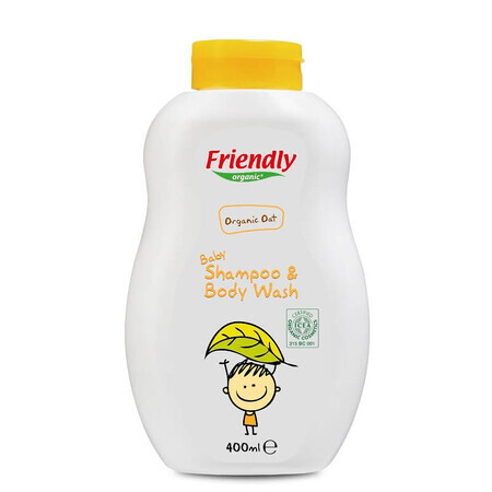 Baby-Shampoo und Duschgel mit Hafer, 400 ml, Friendly Organic