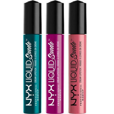 3er-Set Matte Flüssig-Lippenstifte, NYX Professional Makeup, Liquid Suede Cream, 09