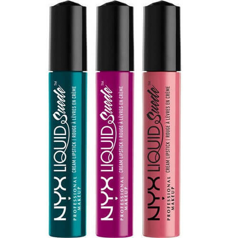 3er-Set Matte Flüssig-Lippenstifte, NYX Professional Makeup, Liquid Suede Cream, 09