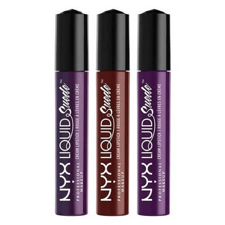 3er-Set NYX Professional Makeup Liquid Suede Cream Flüssigmatte Lippenstifte, 10