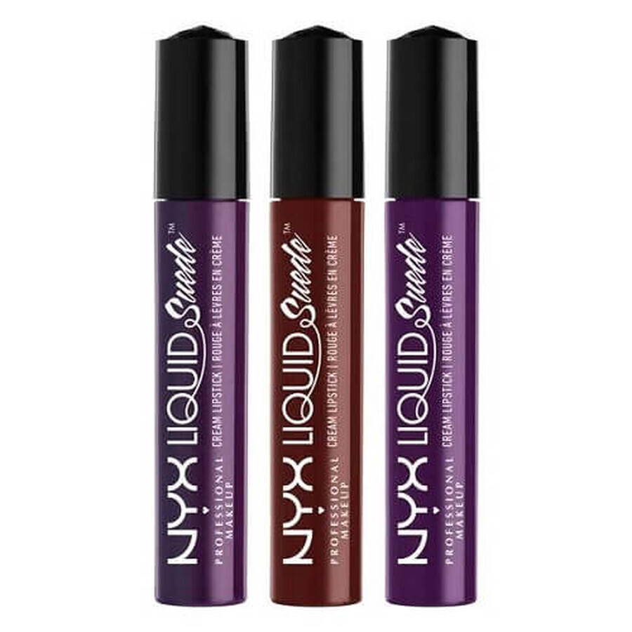 3er-Set NYX Professional Makeup Liquid Suede Cream Flüssigmatte Lippenstifte, 10