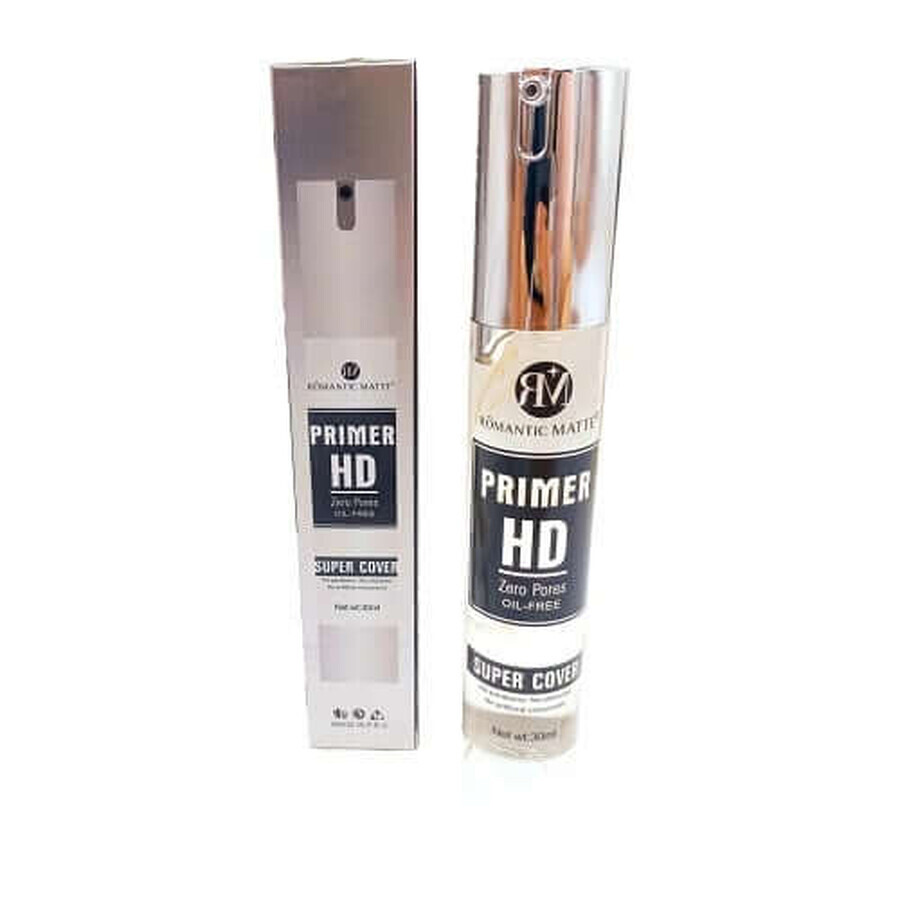 Primer machiaj pentru reducerea porilor, Makeup, Romantic Matte, HD Super Cover, 30 ml