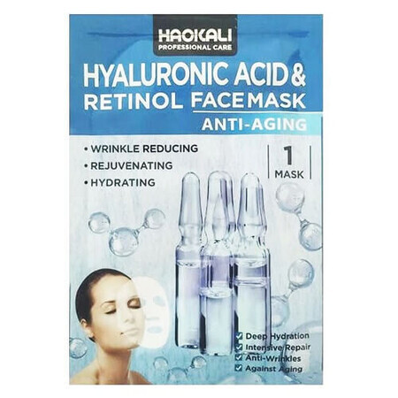 Wokali Anti-Falten Gesichtsmaske, Hyaluronsäure und Retinol, 30 ml