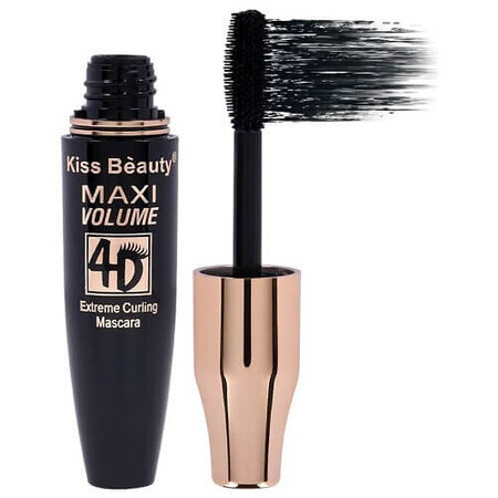 Mascara Volum si Curbare, Kiss Beauty, 4D Maxi Volume Extreme Curling, Negru, 15 ml