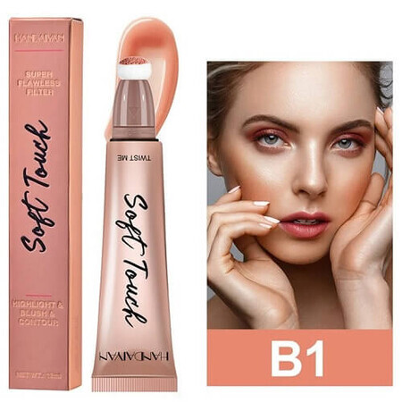 Handaiyan Soft Touch Highlight &amp; Rouge Rouge, B1, 12 ml