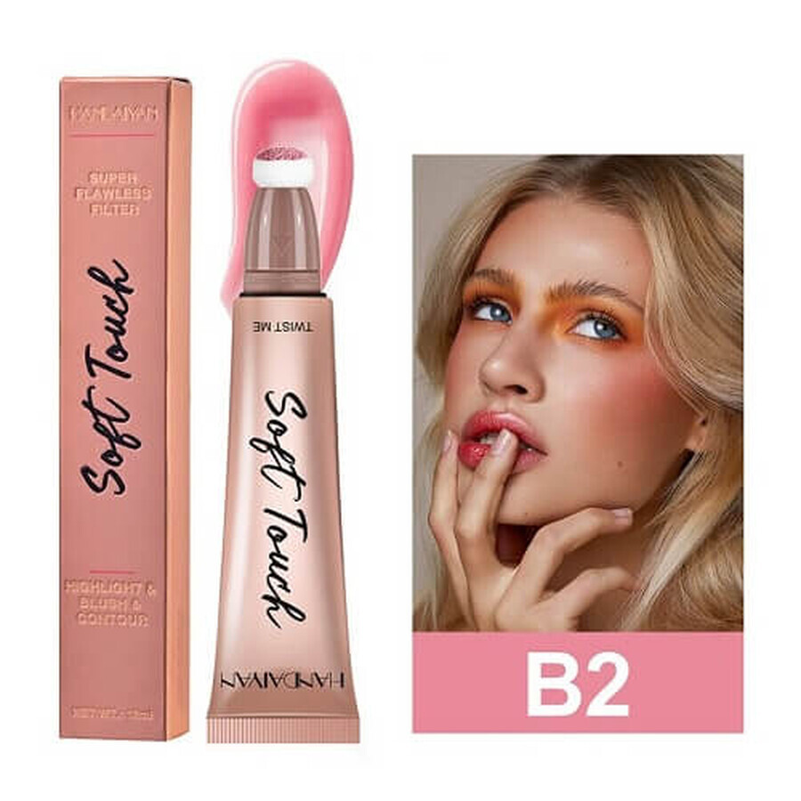 Fard de obraz iluminator, Handaiyan, Soft Touch, Highlight & Blush, B2, 12 ml