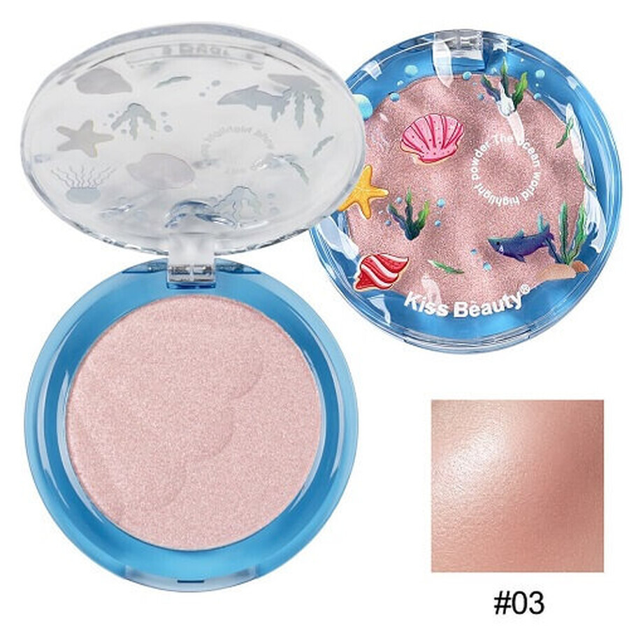 Iluminador, Kiss Beauty, The Ocean World Highlight, 03, 4 g