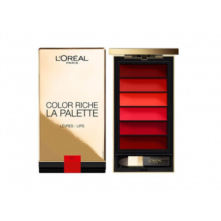 Lippenstiftpalette Loreal Color Riche, La Palette, Rot, 6 Farben