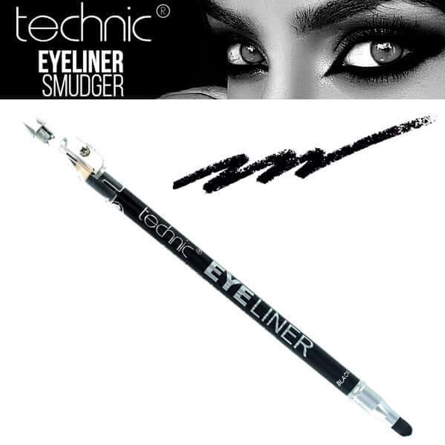 Technic Eyeliner Kajalstift mit 2 Köpfen, Schwarz