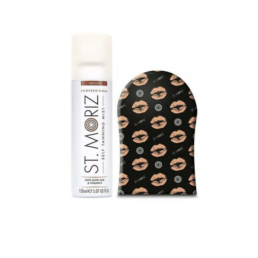 Set St Moriz Professionelles Selbstbräunungsspray Medium + Applikator Manusa