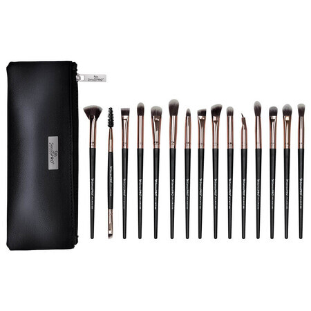 Set von 15 Make-up-Pinsel Senso Pro Milano Schwarz Rose Gold + Tasche