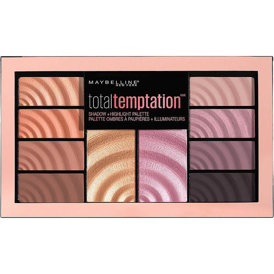 Paleta fard si iluminator Maybelline Total Temptation, 10 culori