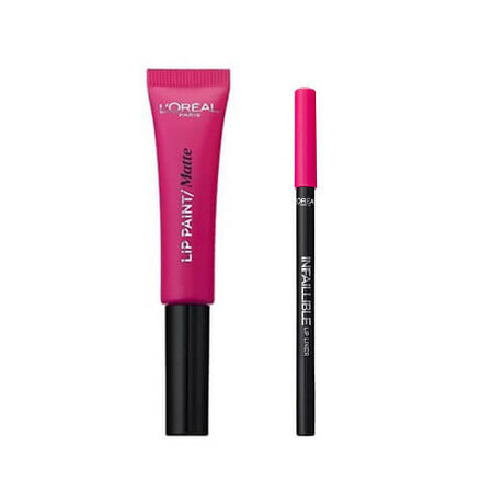 L'Oreal Lip Lippenstift + L'Oreal Lip Kit Farbe 202 King Pink