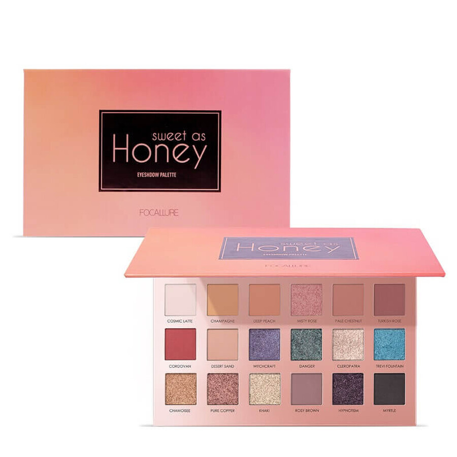 Trusa 18 farduri de pleoape Focallure Sweet As Honey Collection