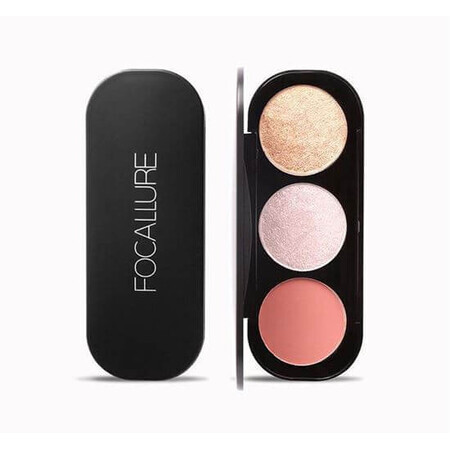 Highlighter and bronzer powder palette, Focallure Blush & Highlighter 03