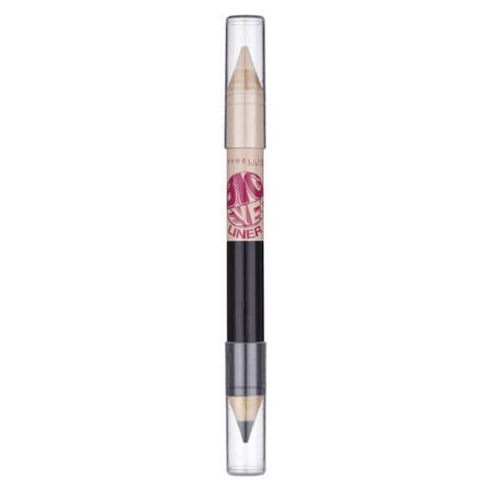 Creion de ochi cu doua capete Maybelline Big Eyes Liner, Nuanta 02 Black&Beige