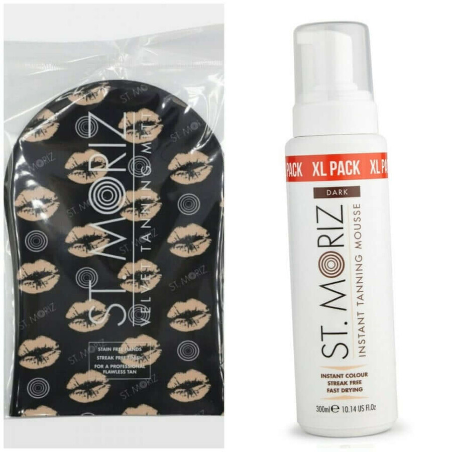 Professionelles Selbstbräuner-Set St Moriz St Moriz XL Dark Foam + Applikationshandschuh